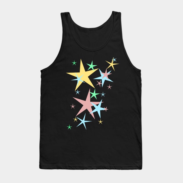 A Cluster of Colorful Stars in a black sky Tank Top by Nutmegfairy